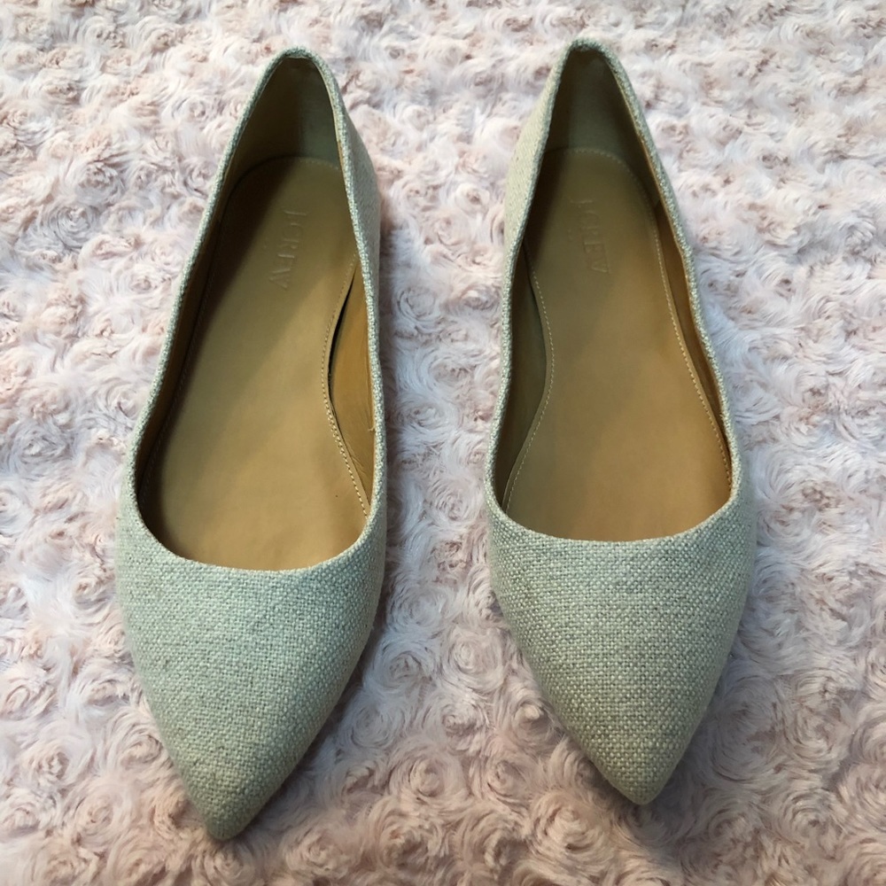 J. Crew flats tan textured pointy toed size 7